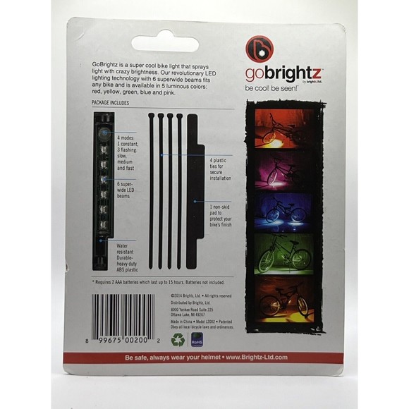Brightz Red LED Bicycle Light Beam with 1-Constant & 3-Flash Mode Settings New - Picture 4 of 6